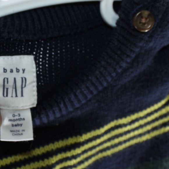 GAP Baby Knit Sweater One Piece Striped Jumper 0-3 Months - Picture 3 of 4